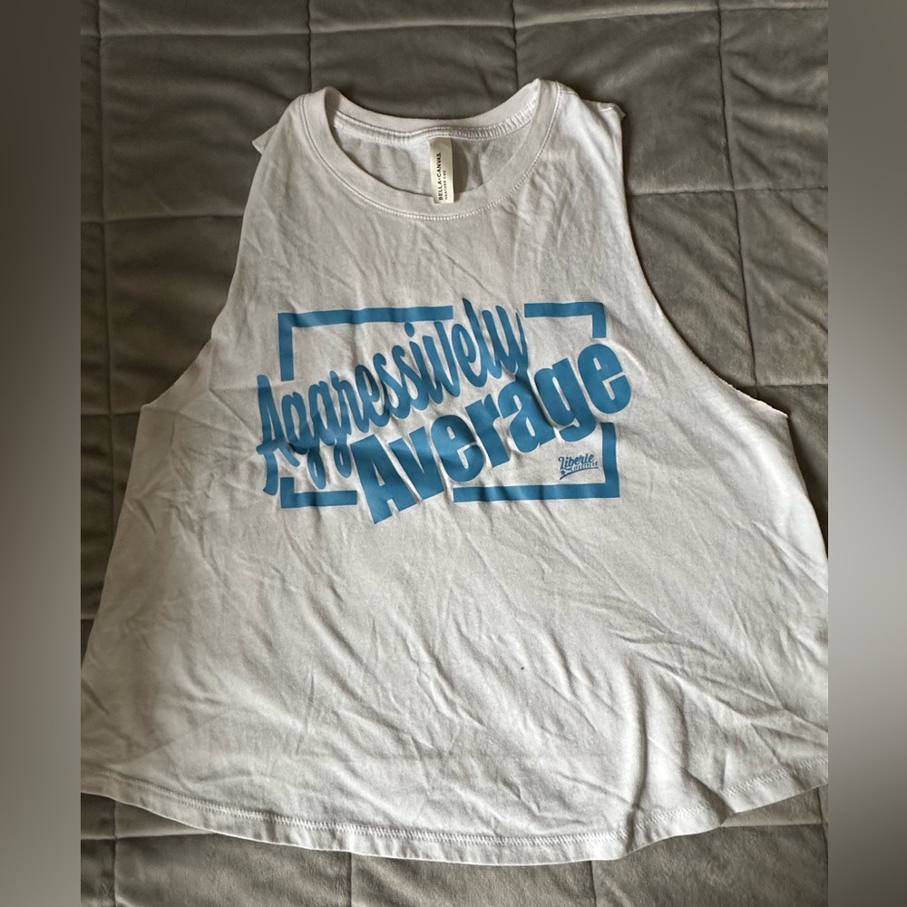 Aggressively Average White Graphic Tank Top